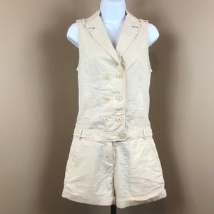 Cc Double O - Cream S Cotton Romper Dress